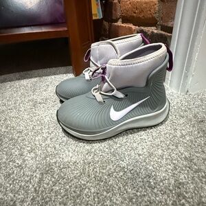 Nike Gray and White High-Top Sneakers